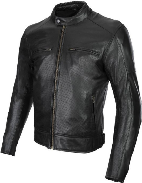 Geaca Moto Piele Bonneville Perforated Black