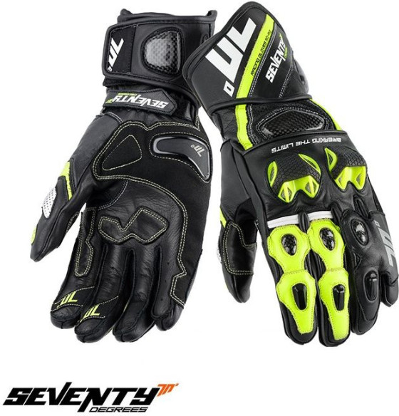 Manusi Moto Piele SD-R12 Black/Yellow