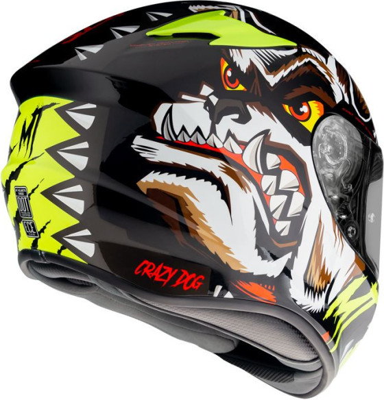 Casca Moto Full-Face Targo Crazy Dog G3 Gloss Fluor Yellow