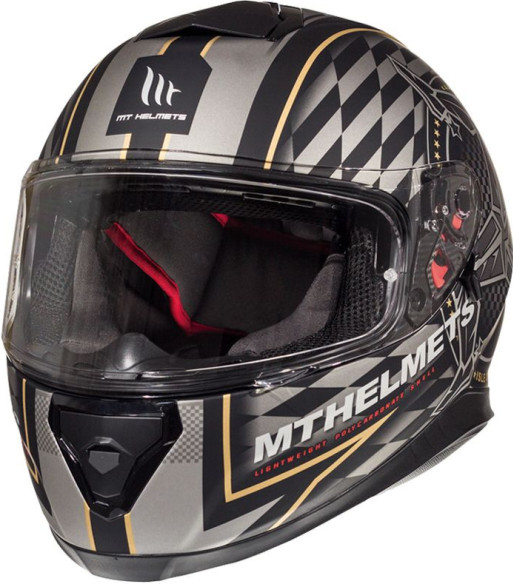 Casca Moto Full-Face Thunder 3 SV Isle of man Matt Black Gold