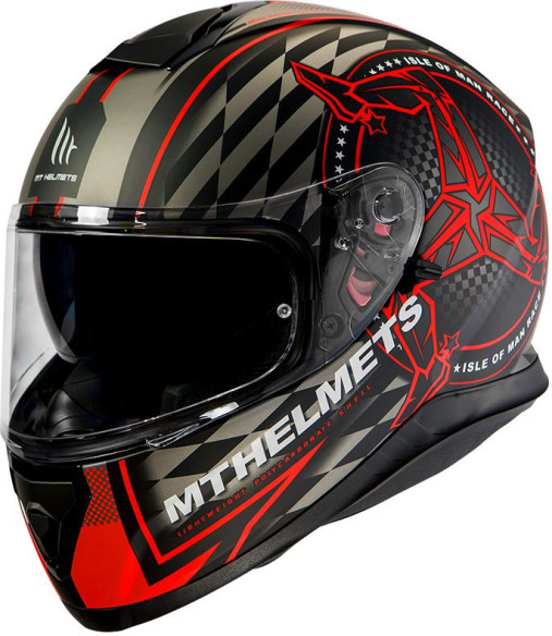 Casca Moto Full-Face Thunder 3 SV Isle of man B5 Matt Fluor Red