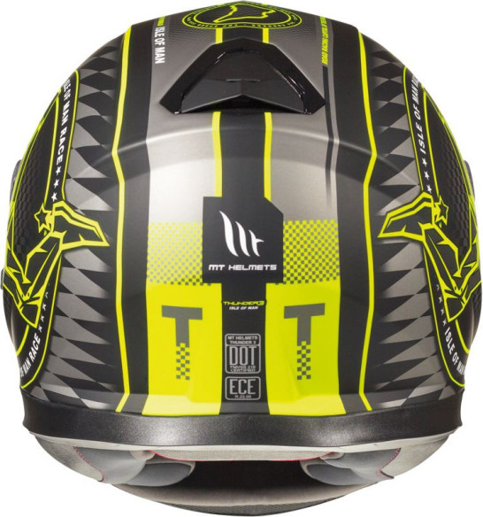 Casca Moto Full-Face Thunder 3 SV Isle of man A3 Matt Fluor Yellow