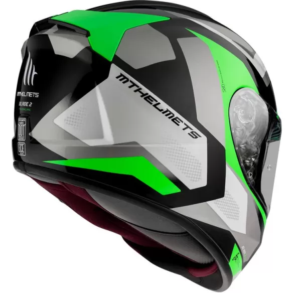 Casca Moto Full-Face Blade 2 SV Finishline D6 Gloss Pearl Fluo Green