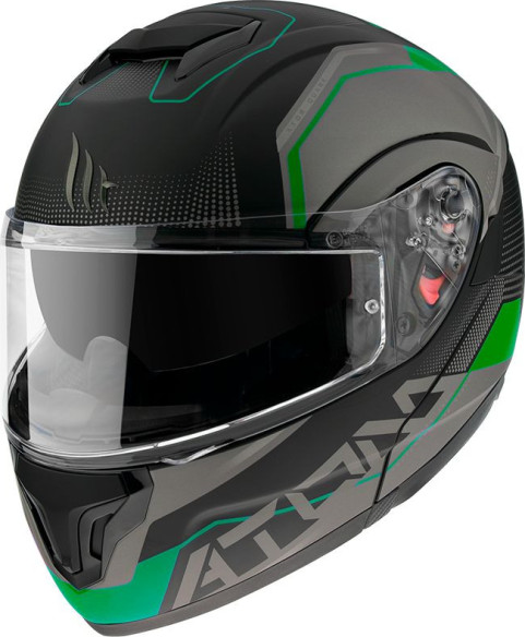 Casca Moto Flip-Up Atom SV Quark A6 Matt Fluor Green