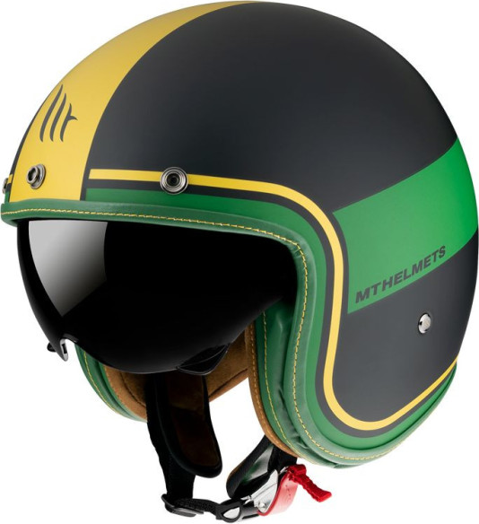 Casca Moto Jet Le Mans 2 SV Tant C5 Black/Green Matt