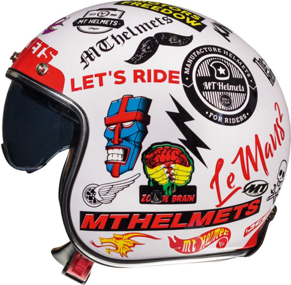 Casca Moto Jet Le Mans 2 Anarchy A0 Gloss Pearl White