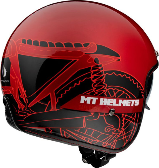 Casca Moto Jet Caf? Racer B5 Gloss Red