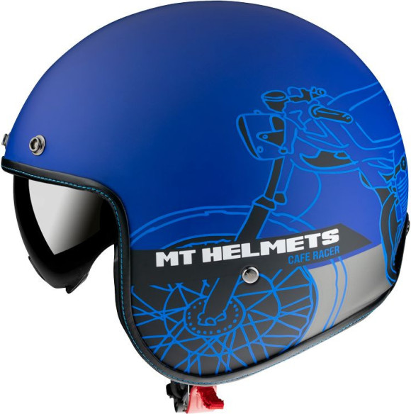 Casca Moto Jet Caf? Racer B7 Gloss Blue