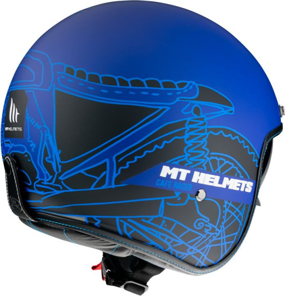 Casca Moto Jet Caf? Racer B7 Gloss Blue