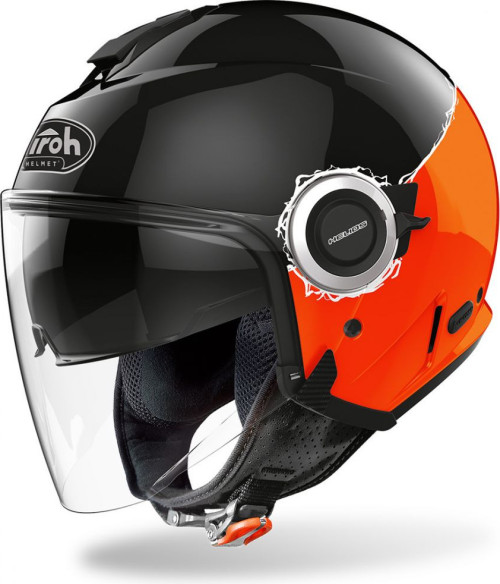 Casca Moto Jet Helios Fluo Orange Gloss