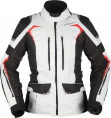 Geaca Moto Textila Dama Elaya Ashen Black/White/Red