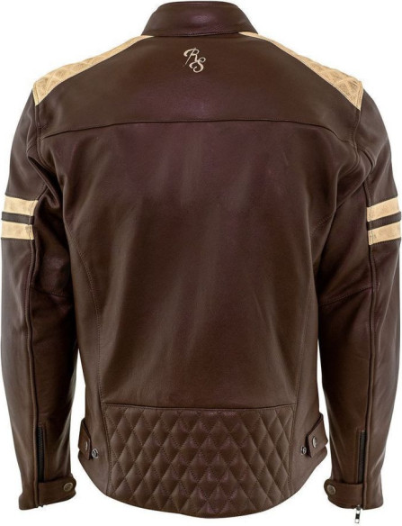 Geaca Moto Piele Jack Jari Brown/Beige