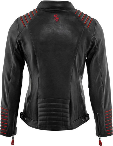Geaca Moto Piele Dama Amanda Black/Red