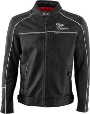 Geaca Moto Piele Chase Black/White