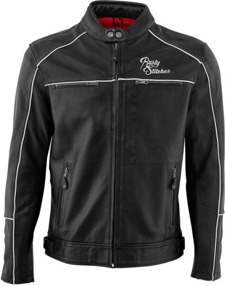 Geaca Moto Piele Chase Black/White