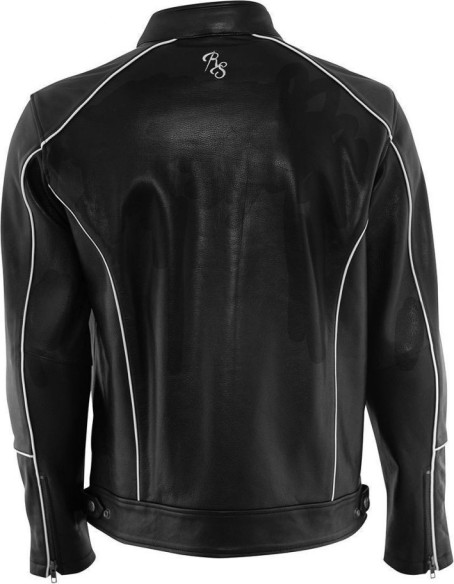 Geaca Moto Piele Chase Black/White