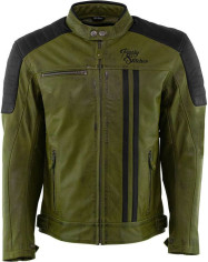 Geaca Moto Piele Cooper Green/Black