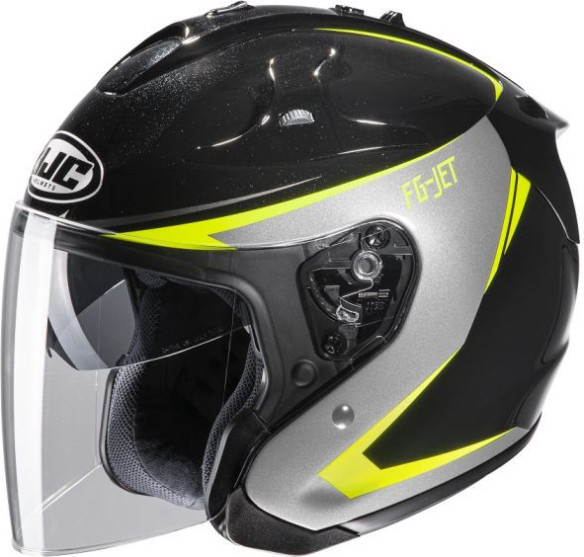 Casca Moto Open-Face FG-Jet Balin Black/Yellow/Grey