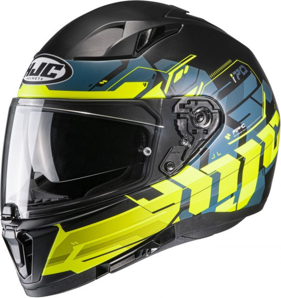 Casca Moto Full-Face i70 Alligon Black/Yellow Fluo