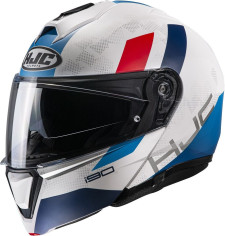 Casca Moto Flip-Up i90 Syrex White/Blue/White