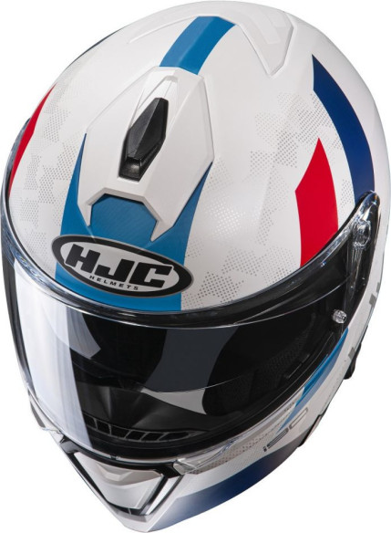 Casca Moto Flip-Up i90 Syrex White/Blue/White