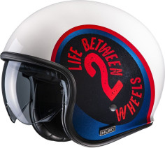 Casca Moto Open Face V30 Harvey White/Black/Blue