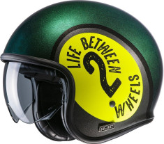 Casca Moto Open Face V30 Harvey Green/Yellow Fluo
