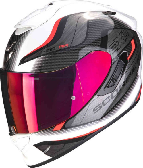 Casca Moto Full-Face 1400 Evo Air Attune Alb/Rosu