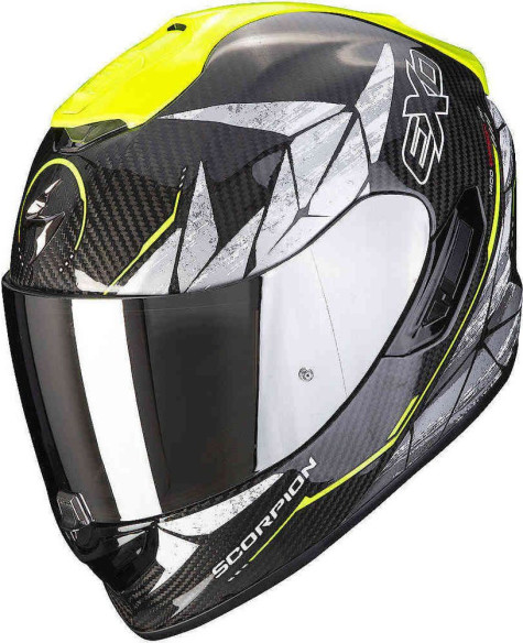 Casca Moto Full-Face 1400 Evo Carbon Air Aranea Negru/Galben Fluo