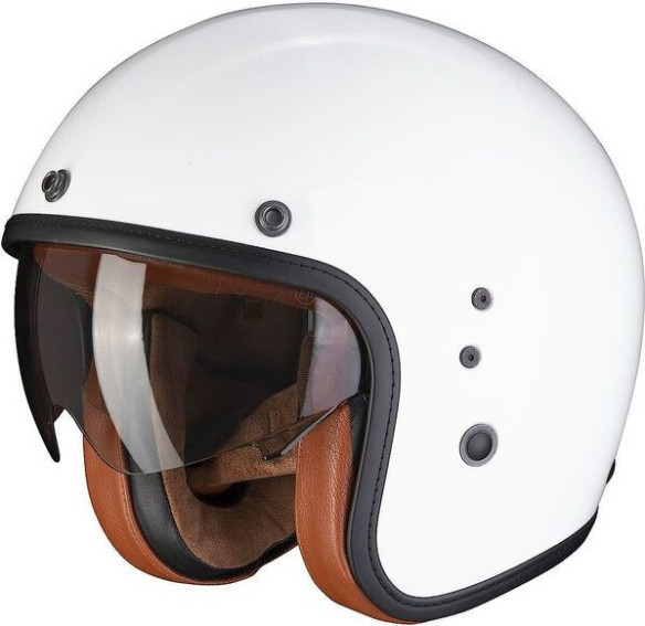 Casca Moto Jet Belfast Evo Luxe Alb
