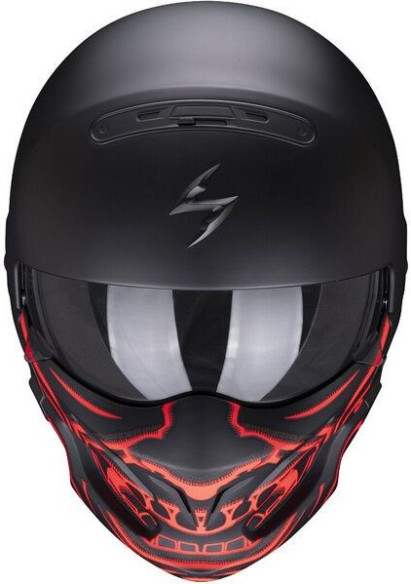 Casca Moto Jet Exo Combat Evo Samurai Negru Mat/Rosu