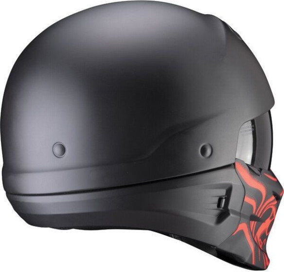 Casca Moto Jet Exo Combat Evo Samurai Negru Mat/Rosu