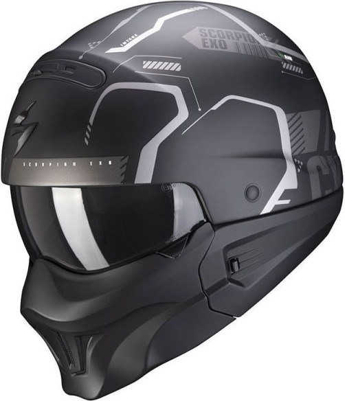 Casca Moto Flip-Up Evo Ram Negru Mat/Argintiu