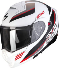 Casca Moto Flip-Up 930 Navig Alb/Negru/Rosu