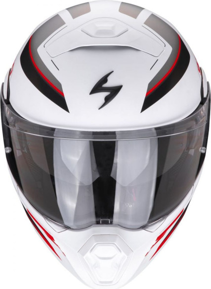 Casca Moto Flip-Up 930 Navig Alb/Negru/Rosu