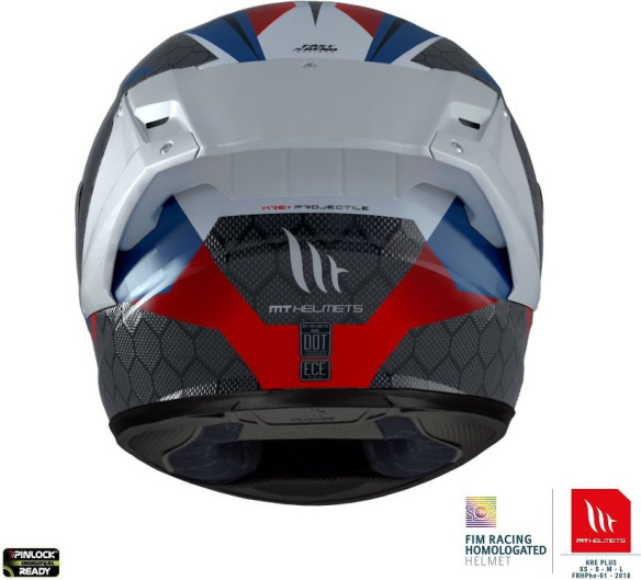 Casca Moto Full-Face KRE+ Carbon Projectile D7 Blue/Black