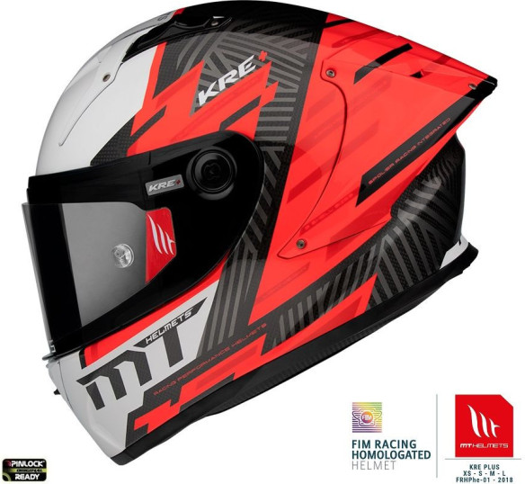Casca Moto Full-Face KRE+ Carbon Projectile Brush A5 Red/Black