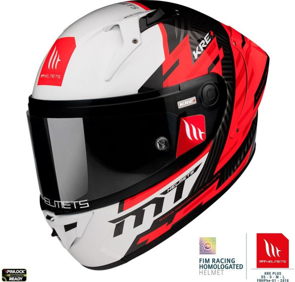 Casca Moto Full-Face KRE+ Carbon Projectile Brush A5 Red/Black
