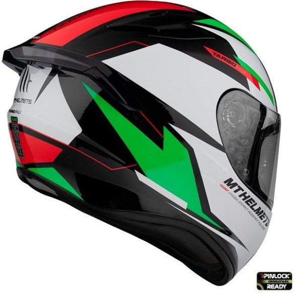 Casca Moto Full-Face Targo Pro Sound C6 Black/Red/White/Green