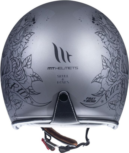 Casca Moto Jet Le Mans 2 SV Skull&Rose A2 Black/Grey