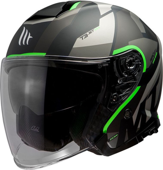 Casca Moto Jet Thunder III SV Jet Bow A6 Grey/Yellow Fluo