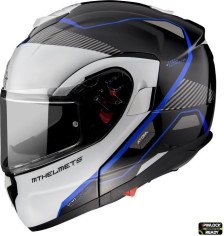 Casca Moto Flip-Up Atom SV Open B7 Black/White/Blue