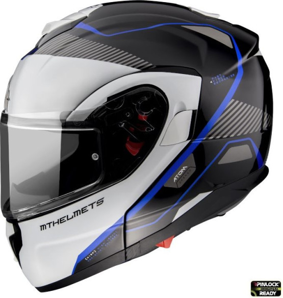 Casca Moto Flip-Up Atom SV Open B7 Black/White/Blue