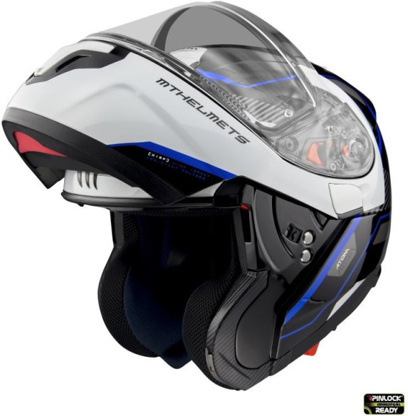 Casca Moto Flip-Up Atom SV Open B7 Black/White/Blue