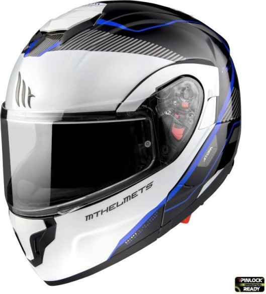 Casca Moto Flip-Up Atom SV Open B7 Black/White/Blue