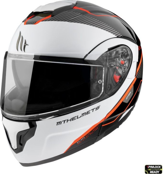 Casca Moto Flip-Up Atom SV Open B5 Black/White/Red