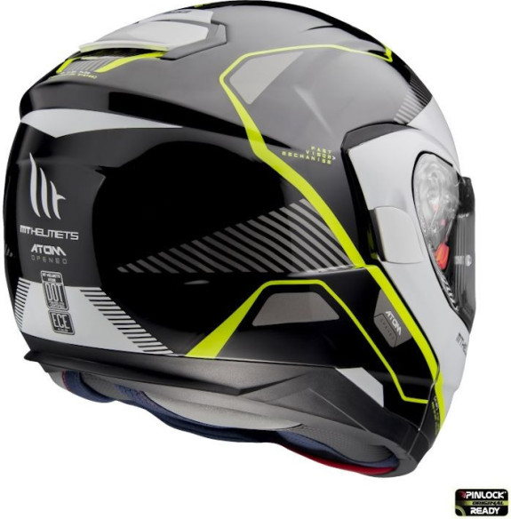 Casca Moto Flip-Up Atom SV Open B3 Black/White/Yellow Fluo