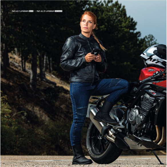Geaca Moto Piele Dama SD-JL3 Black