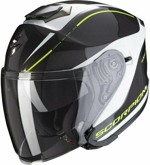 Casca Moto Open-Face/Jet S1 Shadow Alb/Negru/Galben Fluo