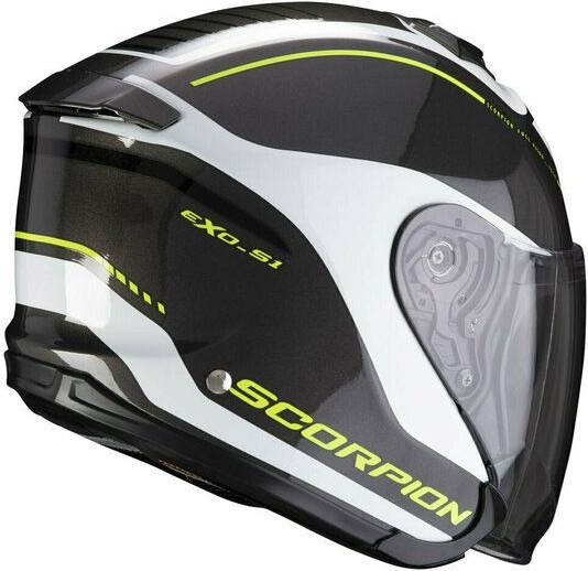 Casca Moto Open-Face/Jet S1 Shadow Alb/Negru/Galben Fluo